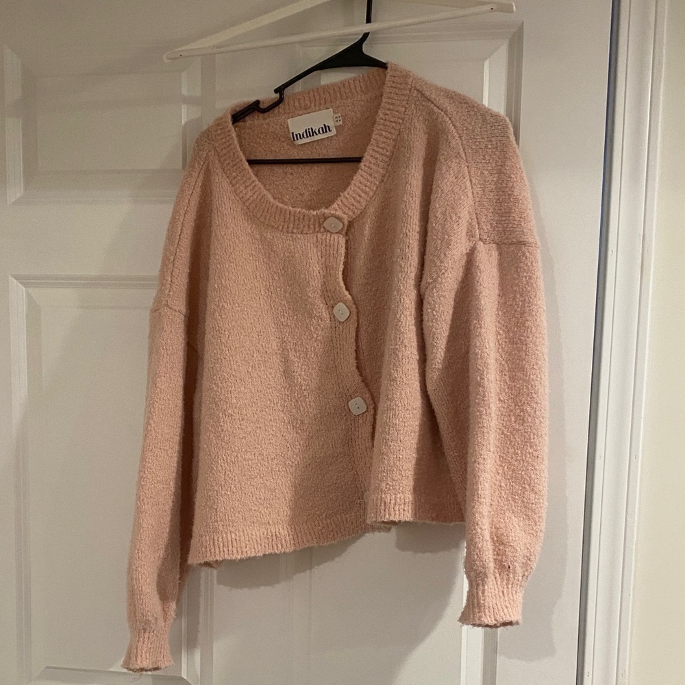 indikah Pink Button-Up Cardigan